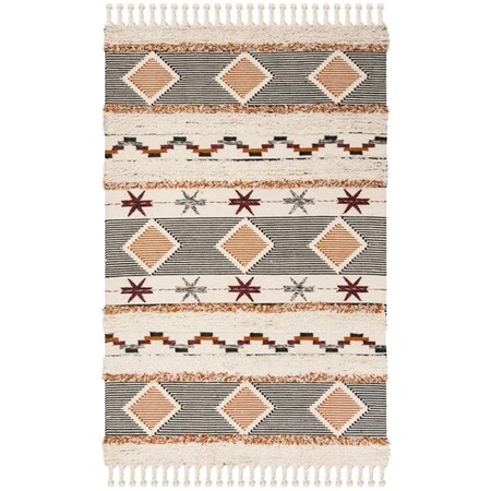 Safavieh 10 x 14 ft. Kenya Hand Knotted Rectangle Rug Ivory & Gray KNY904A-10